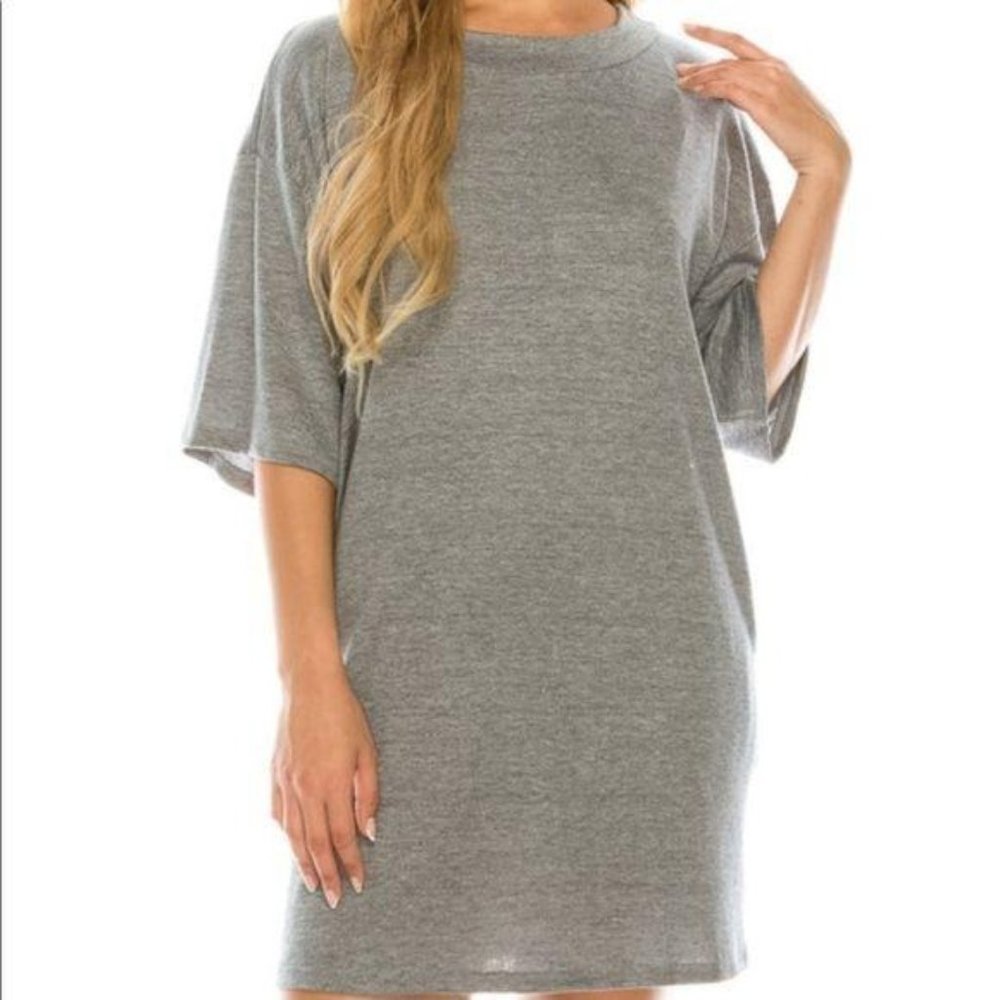 Sandy Grey Knit Dress S- XL - Picture 6 of 6